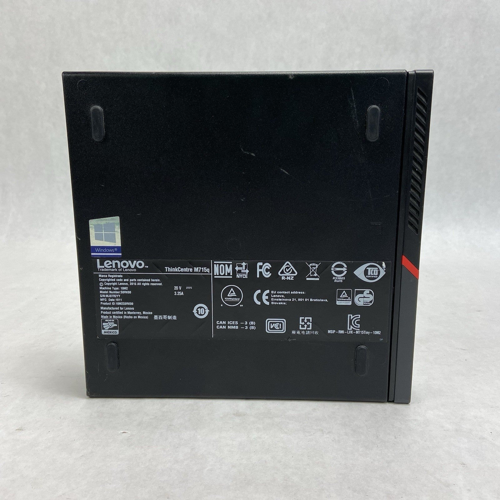 Lenovo ThinkCentre M715Q Micro AMD Pro A6-9500E 3GHz 4GB RAM No ACHDDOS4