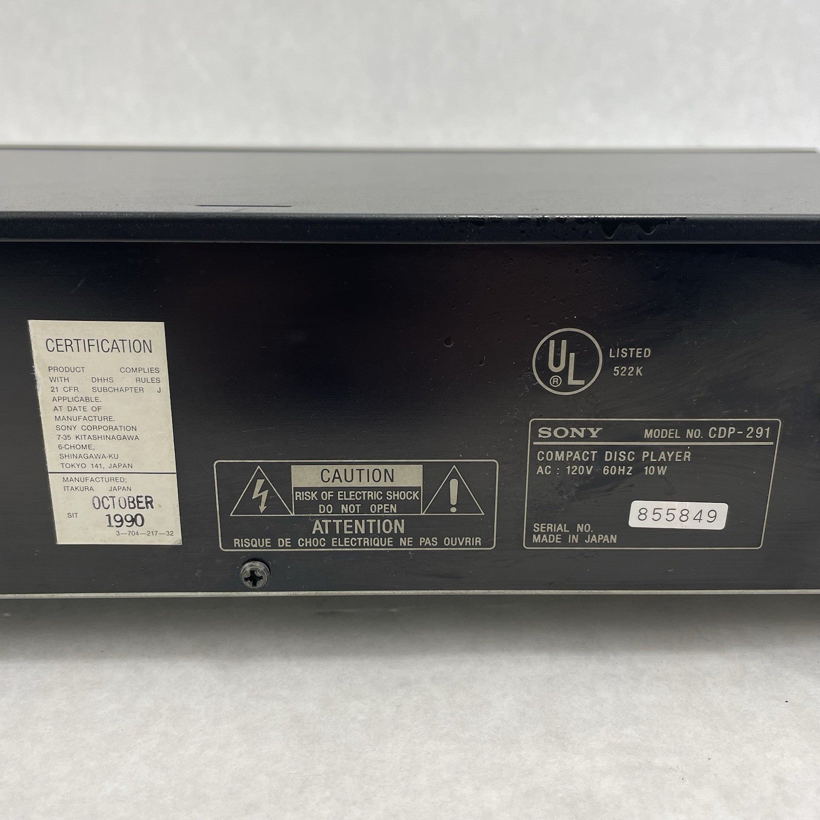 Sony CDP-291 Compact Disc CD Player No Remote Tested