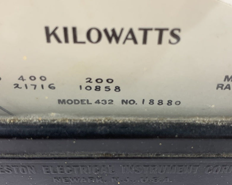 Weston Electric 432 18880 Kilowatts Meter
