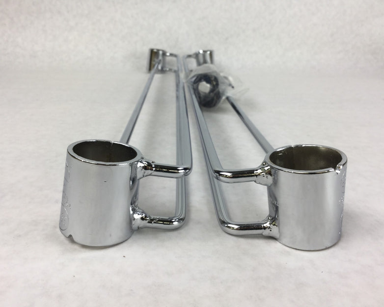 NEXEL Chrome Shelving Bar for Wired Shelving 1 Pair 655CP21 w/4 Shelf Clips