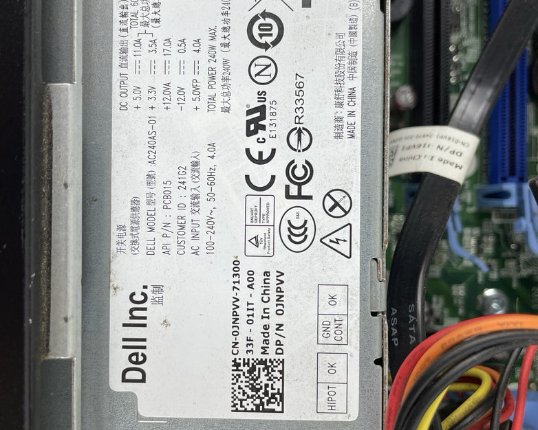 Dell Optiplex 7010 SFF i5-3570 3.40 GHz 4 GB RAM No HDD/OS