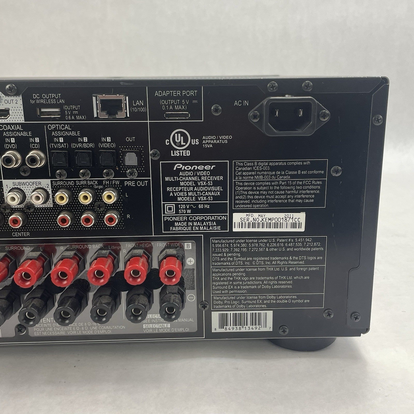 Pioneer Elite VSX-53 Tested For Parts Or Repair No Output Sound10