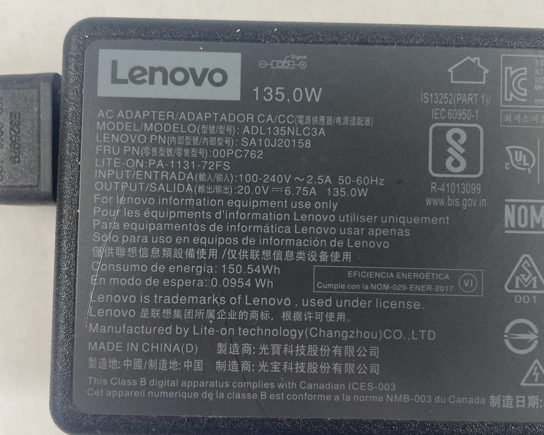 Lenovo Square Tip 135W AC Adapter OEM Charger Mixed Lot of 5