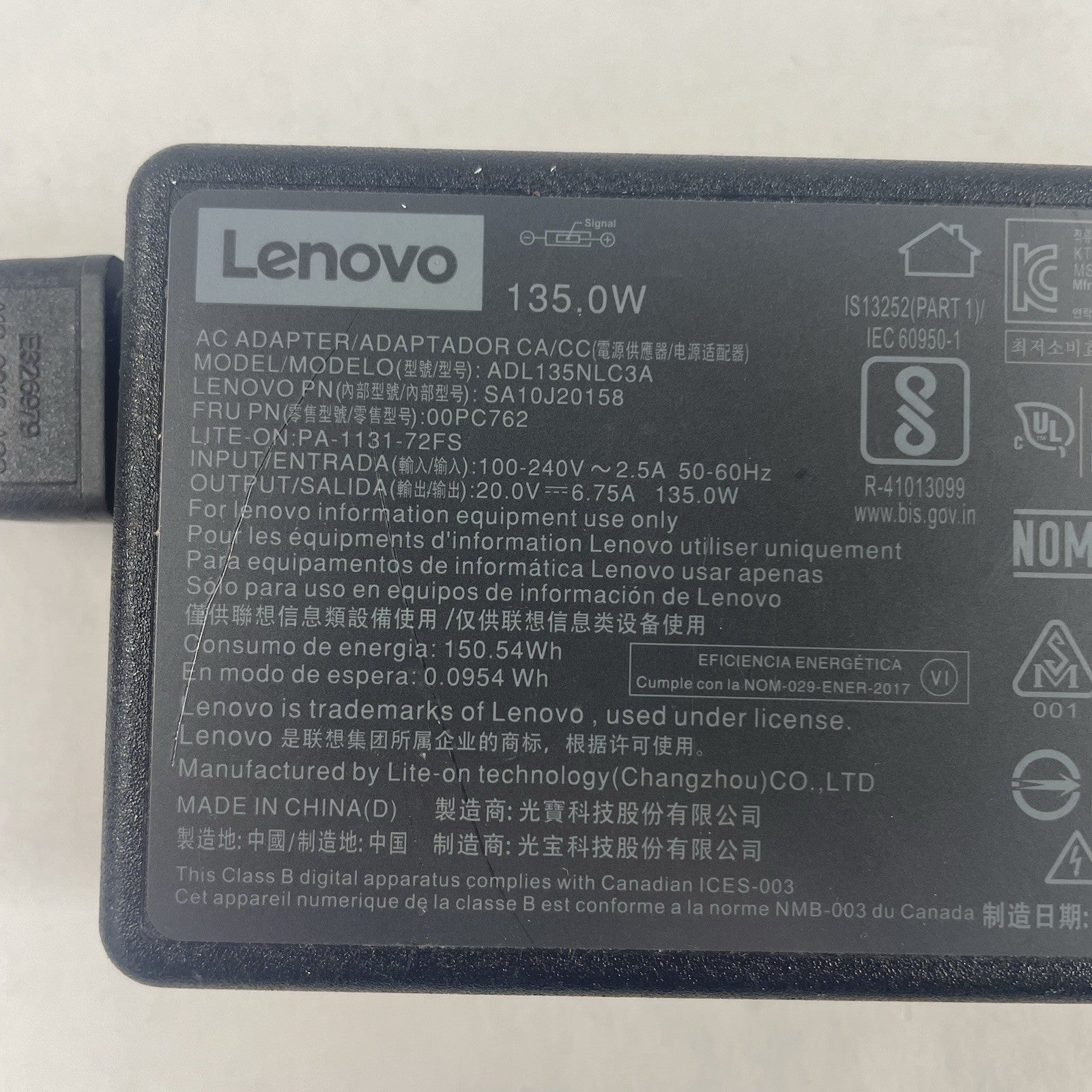 Lenovo Square Tip 135W AC Adapter OEM Charger Mixed Lot of 55