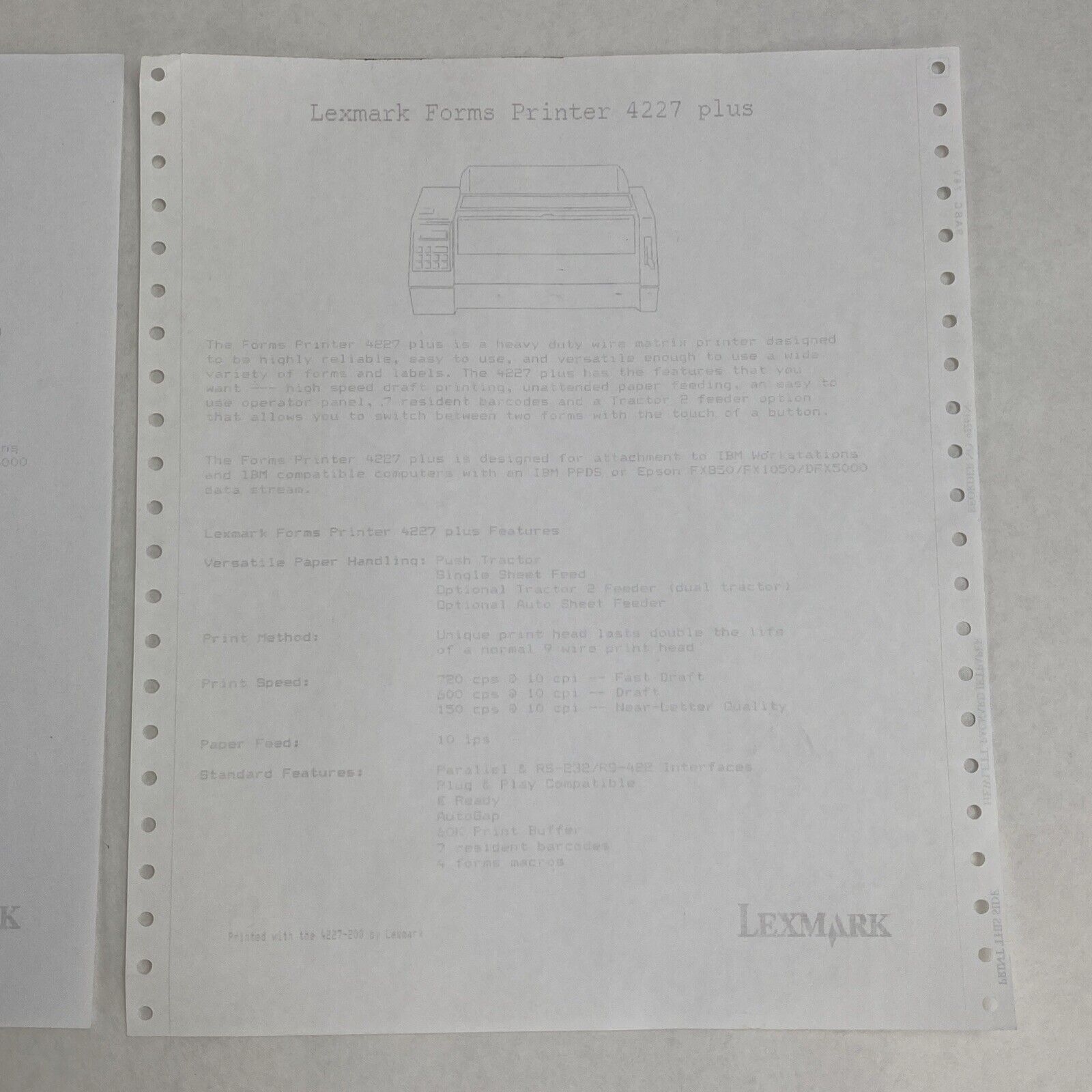 Lexmark 4227 Plus Forms Printer - Parts or Repair