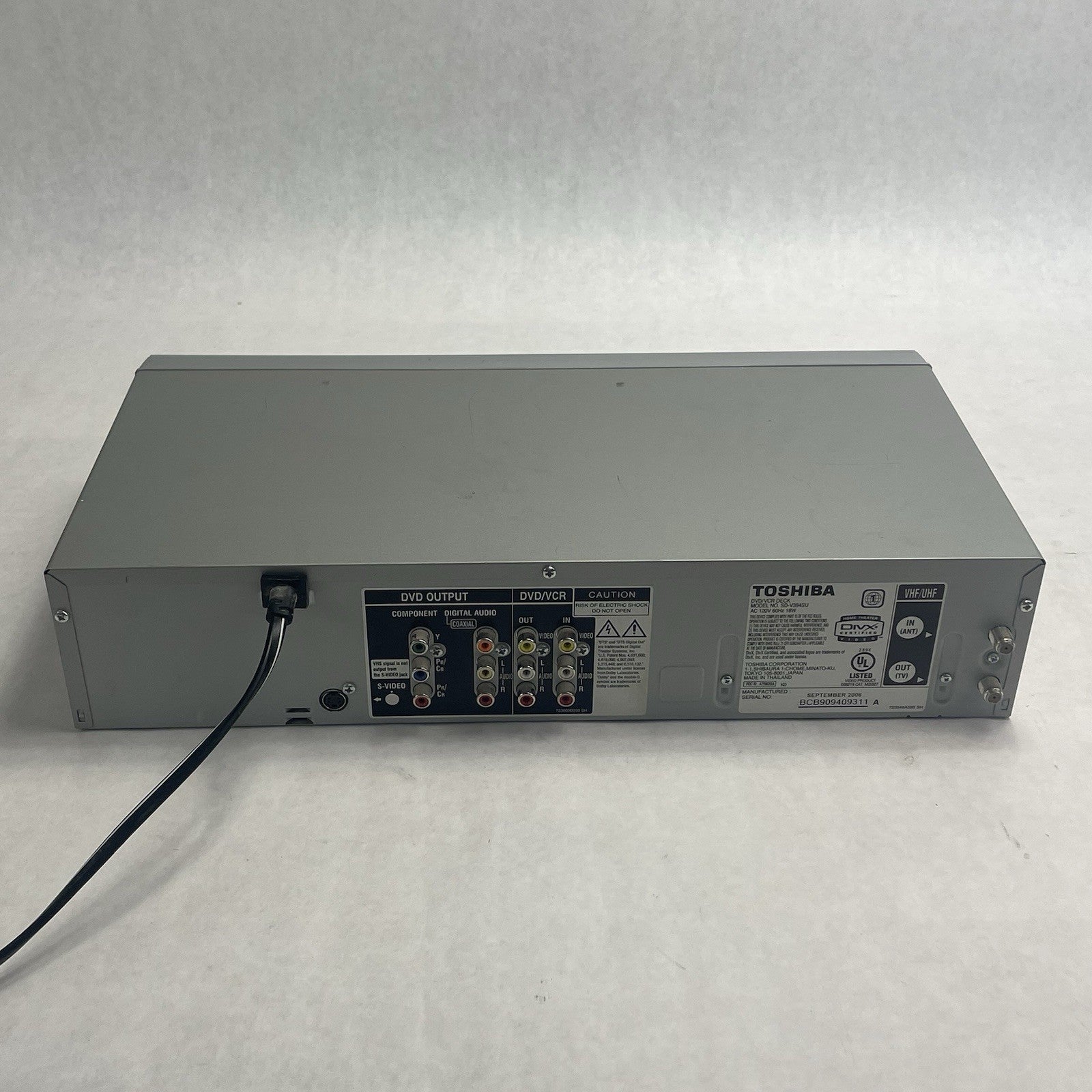 Toshiba DVD/VCR VHS Hi Fi Deck Model SDV394SU  Tested6
