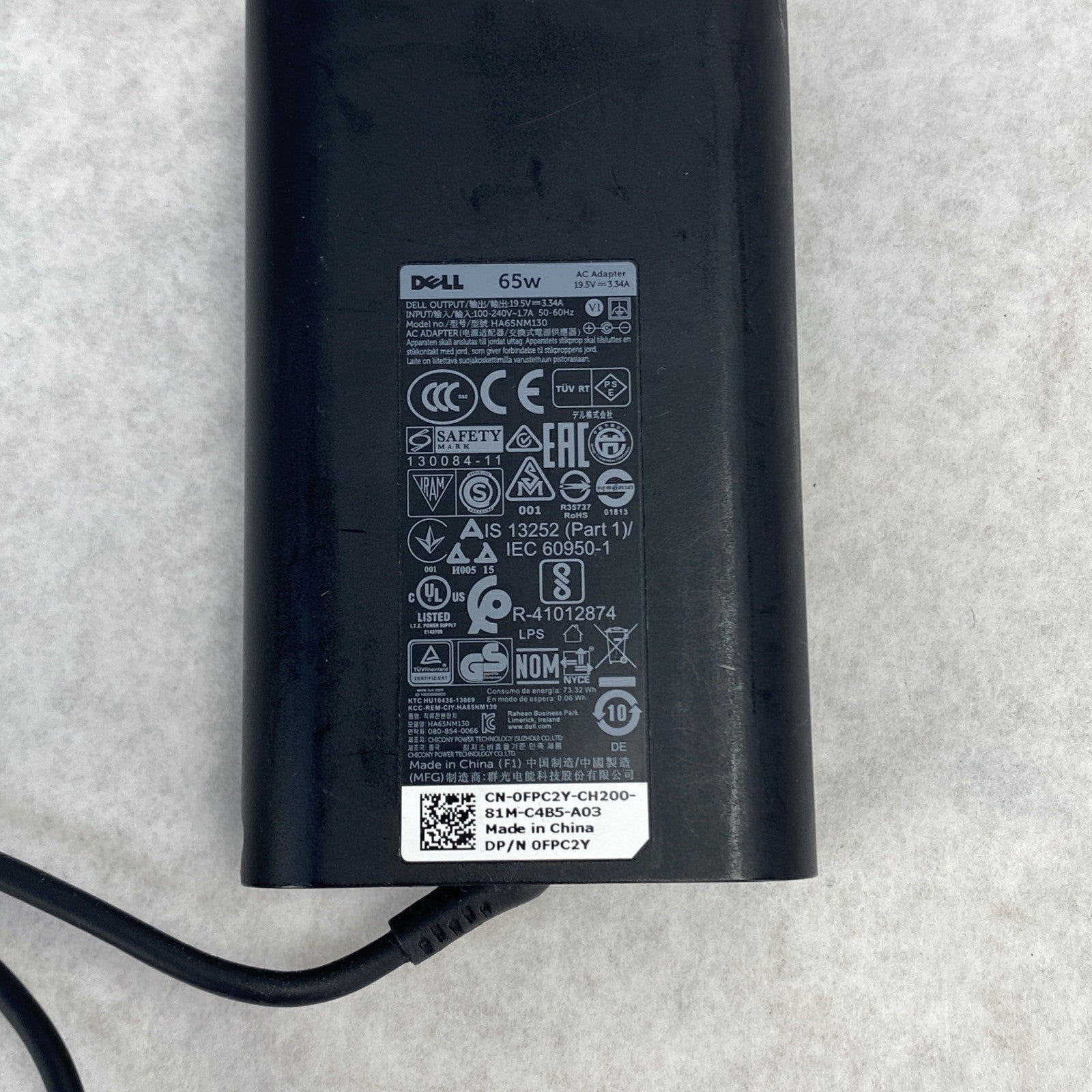 Dell 65W HA65NM130 AC Adapter. Lot Of 105