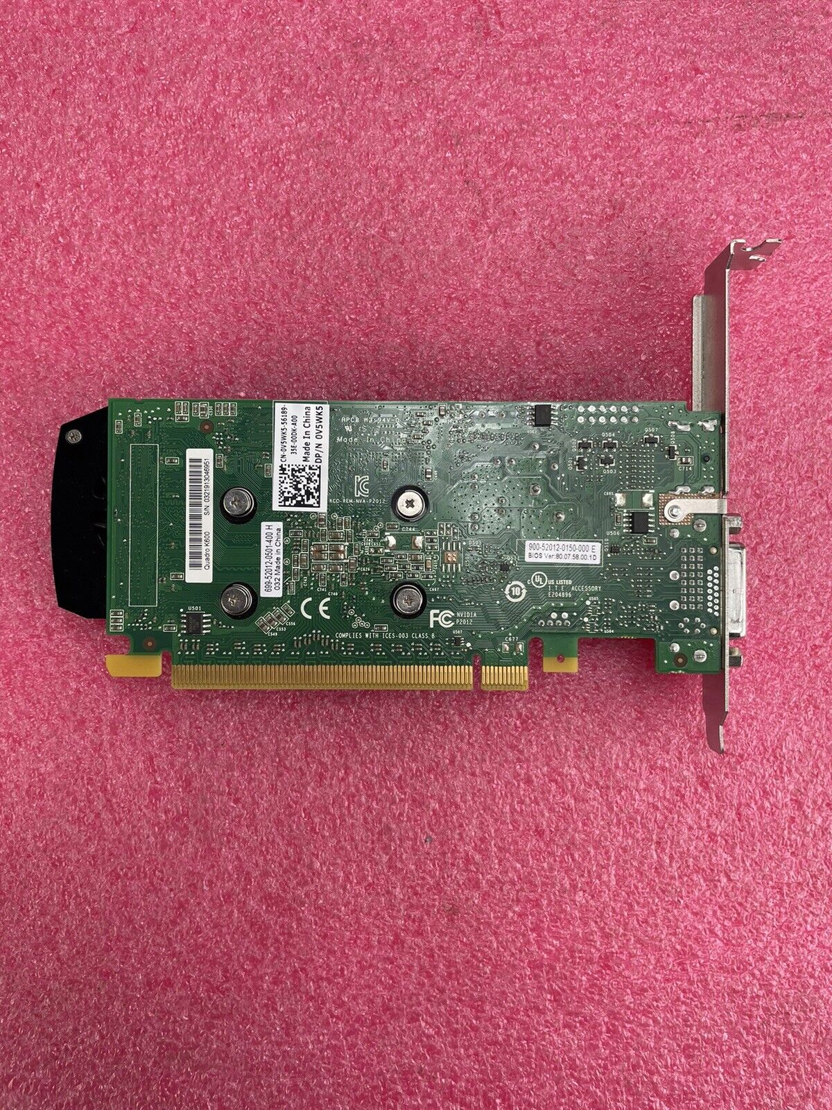 Dell NVIDIA Quadro K600 1GB DDR3 PCIe Graphics Card