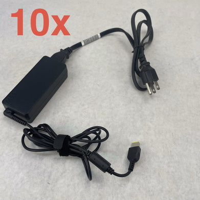 Lenovo Slim Square Yellow Tip 65 Watt Adapter Mixed Lot of 10