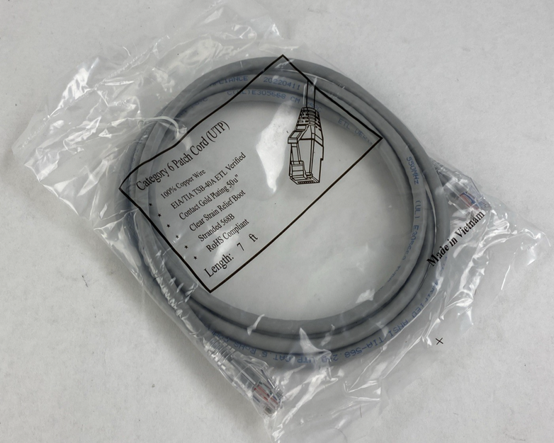 Category 6 Patch Cord (UTP) 7FT 550MHz (Lot of 5)