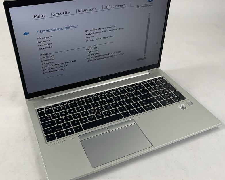 HP EliteBook 850 G7 Laptop 15.6" i5-10310U 1.70 GHz 8 GB RAM No OS/SSD/AC