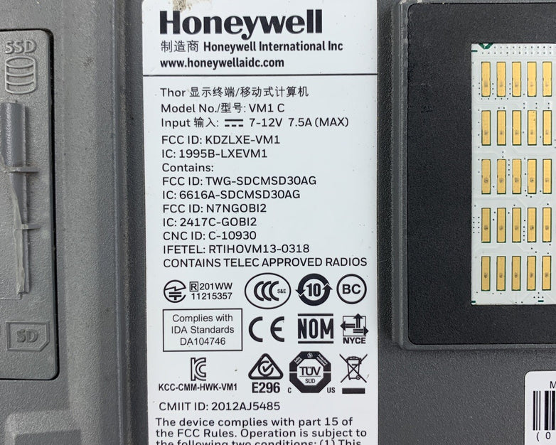 Honeywell Thor VM1C Mount Computer Bad Screens - No Dock No OS No Flash Lot of 3