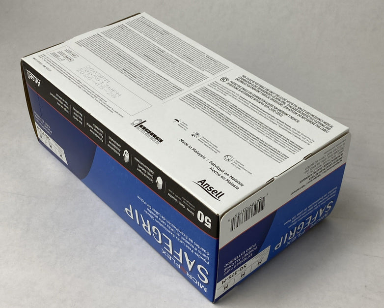 Ansell Microflex SafeGrip SG-375-M Latex Exam Gloves Medium - 500 Count