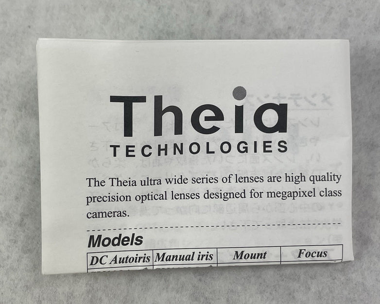 THEIA SL183A CS Lens 1.8-3MM F1.8 Pro 4K Manual Iris HD 1080p - Ultra Wide / Day