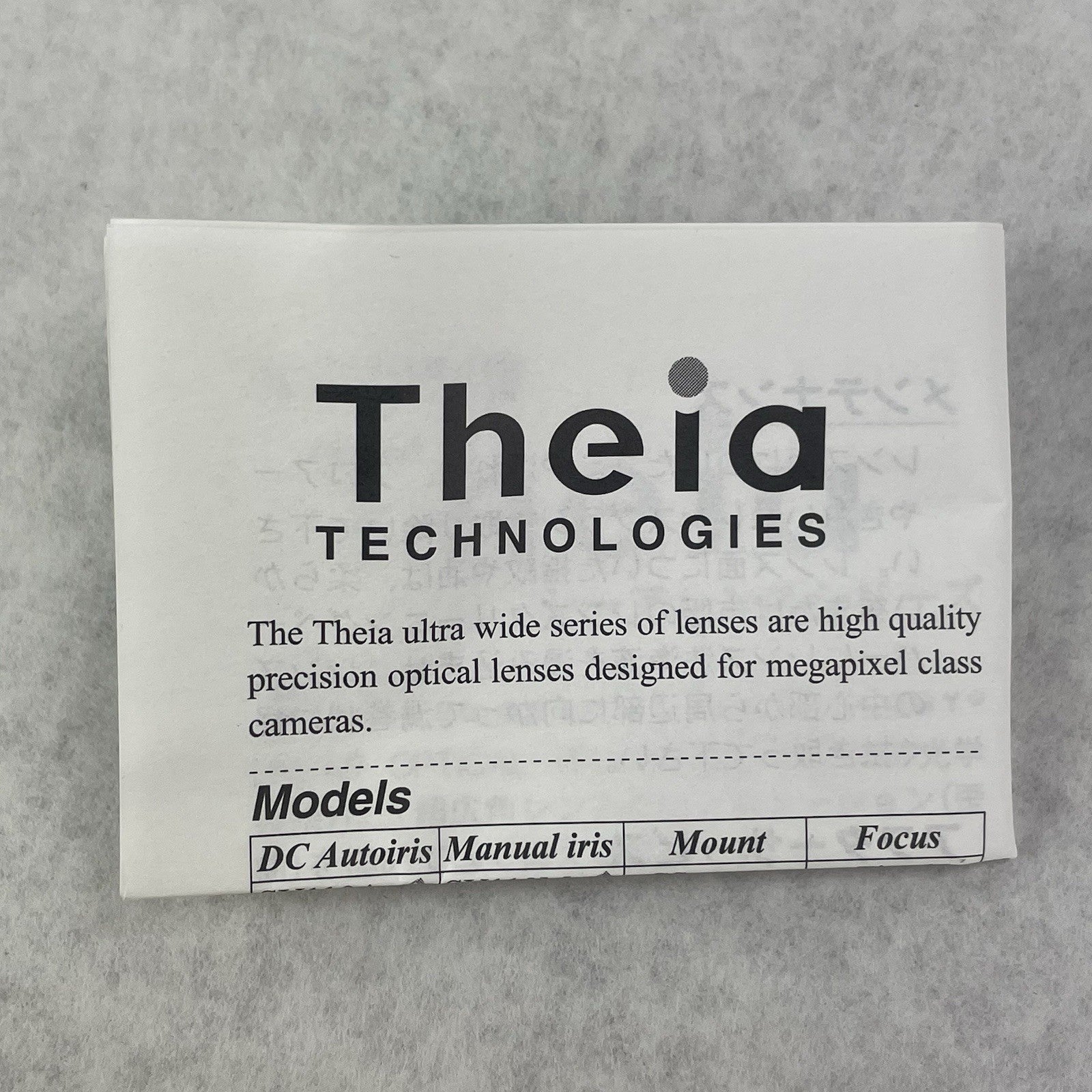 THEIA SL183A CS Lens 1.8-3MM F1.8 Pro 4K Manual Iris HD 1080p - Ultra Wide / Day5