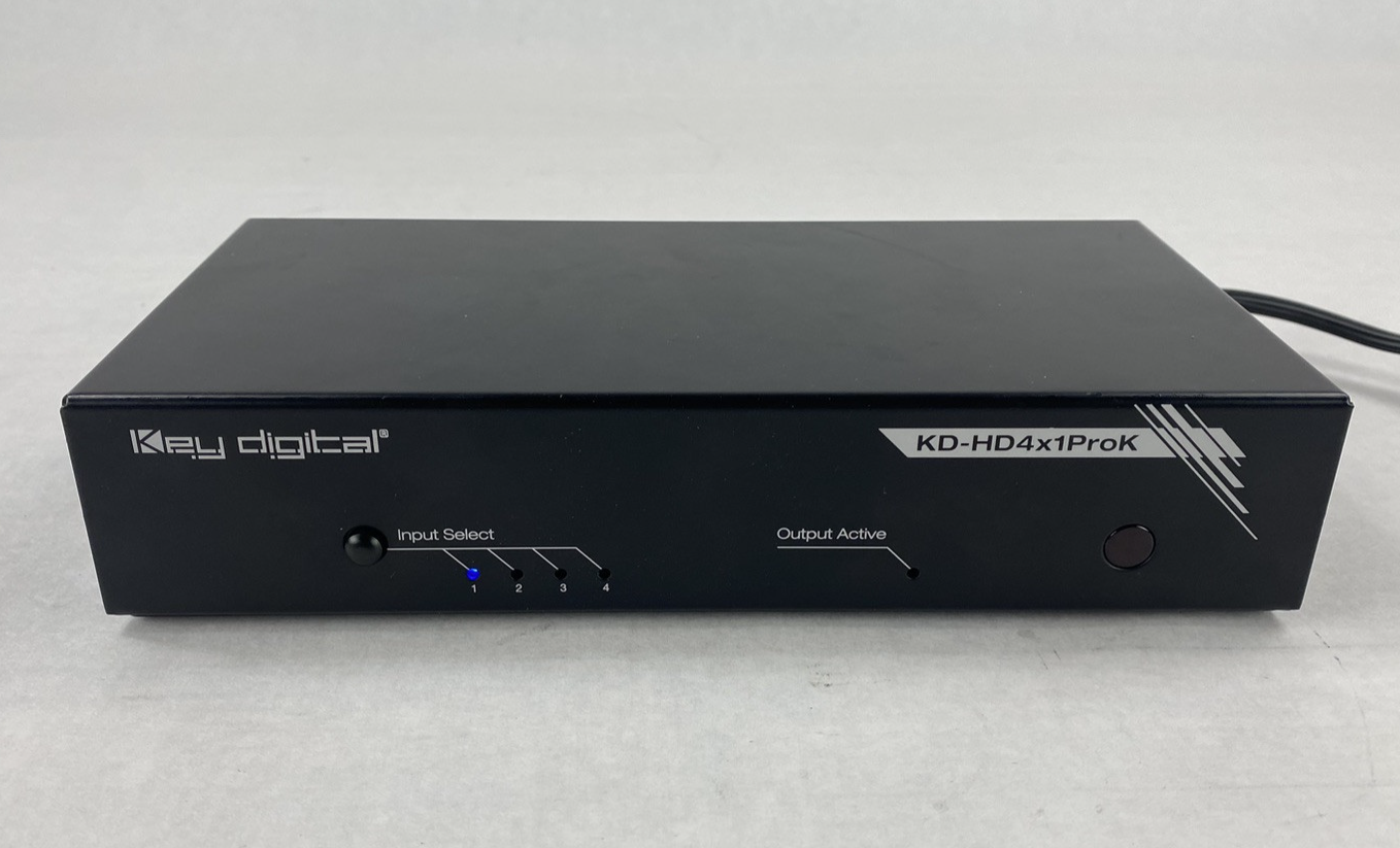Key Digital KD-HD4x1ProK HDMI Switcher Power Tested No AC Adapter