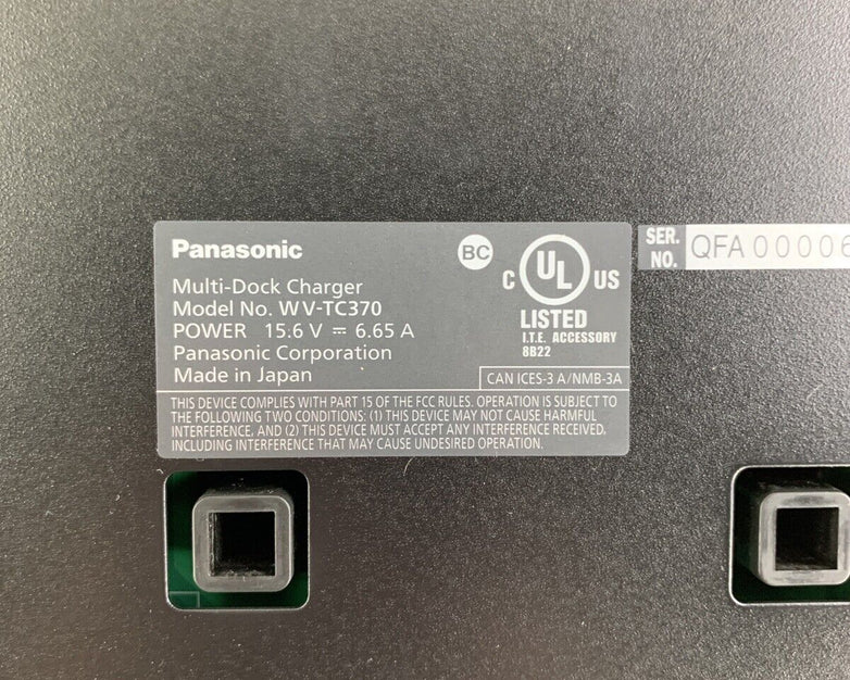 Panasonic WV-TC370 8-Bay Multi Charger Power Tested No Power Supply