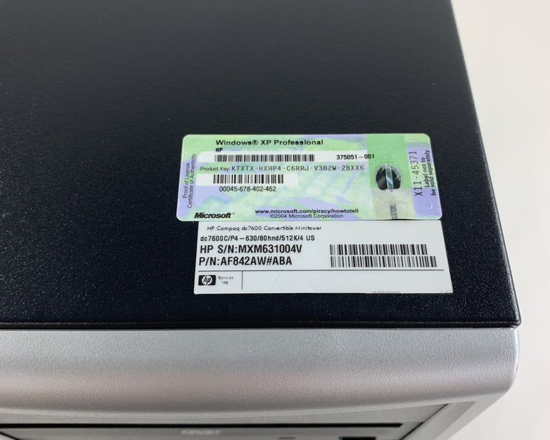 HP Compaq DC7600 MT Desktop Intel Pentium 4 3.20 GHz 512 MB Ram No OS No HDD