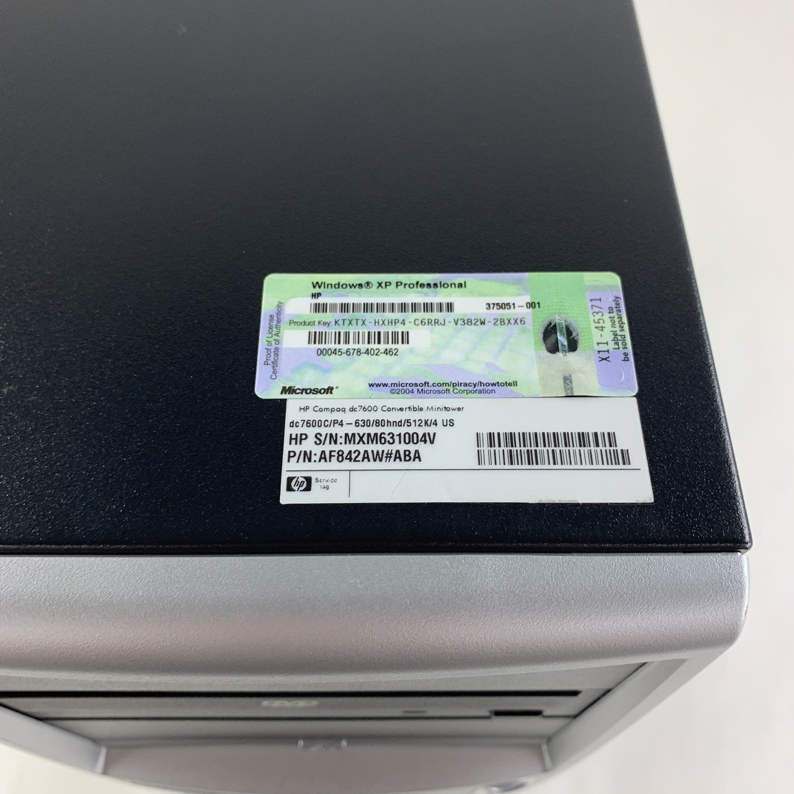 HP Compaq DC7600 MT Desktop Intel Pentium 4 3.20 GHz 512 MB Ram No OS No HDD