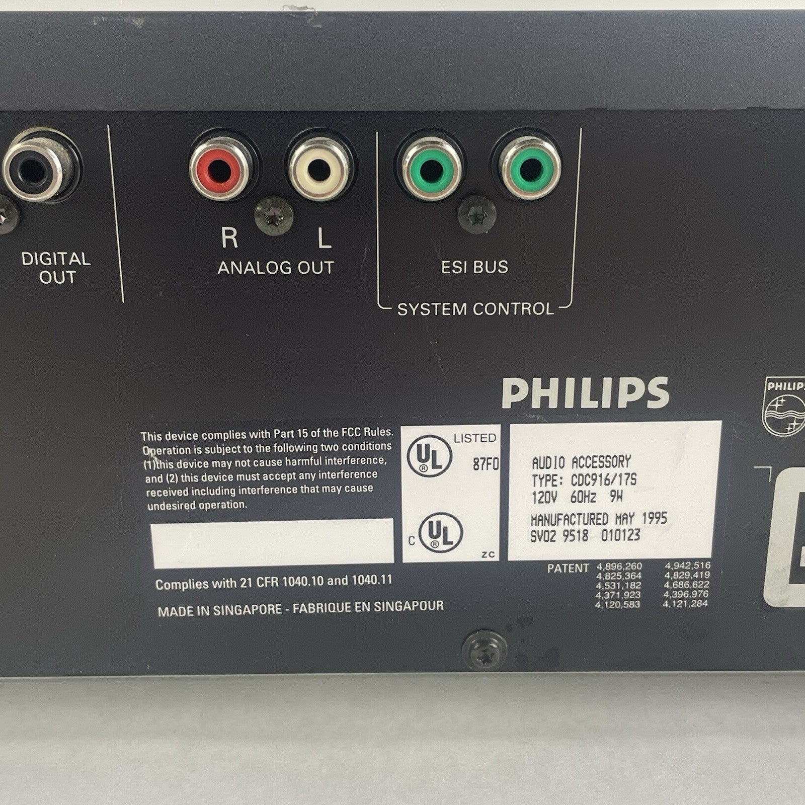 Philips CDC-916 5 Disc CD Player 900 Series Compact Disc Changer Vintage 199511