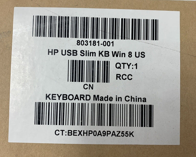 HP 803181-001 USB Slim KB WIN 8 US Keyboard Open Box OEM