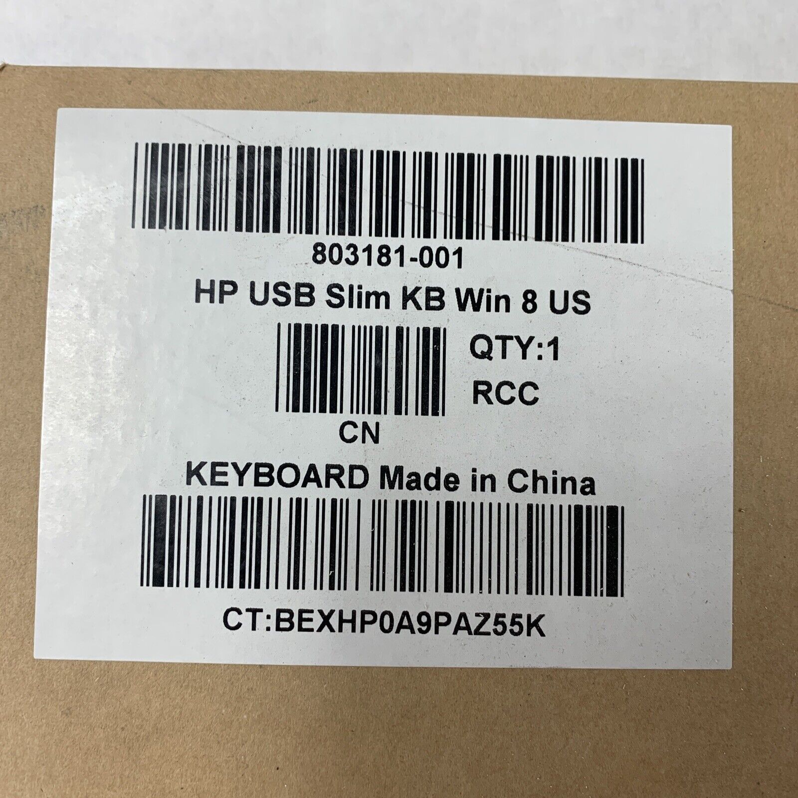 HP 803181-001 USB Slim KB WIN 8 US Keyboard Open Box OEM