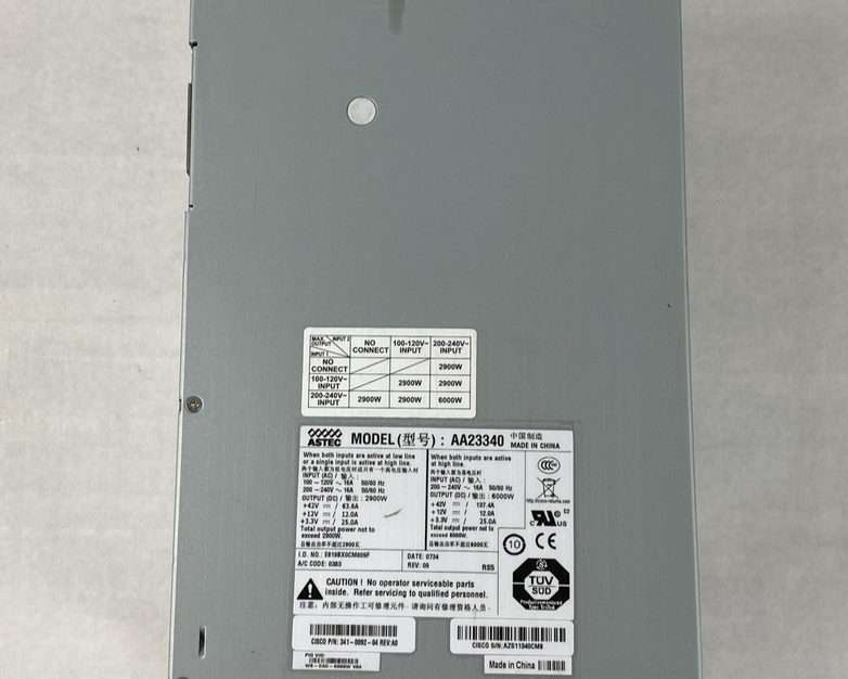 Astec AA23340 6000W Cisco P/N: 341-0092-04 Server Power Supply Untested