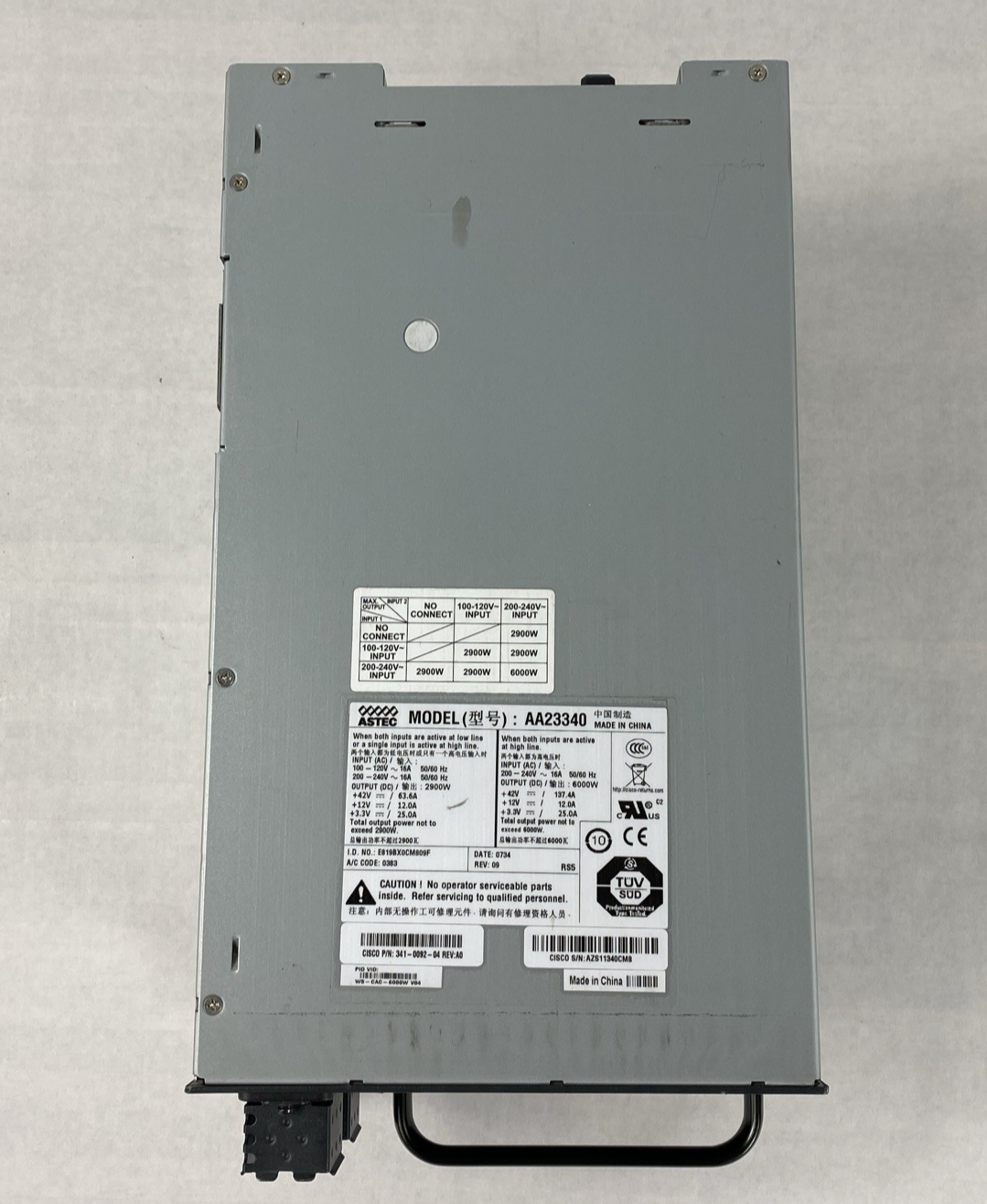 Astec AA23340 6000W Cisco P/N: 341-0092-04 Server Power Supply Untested