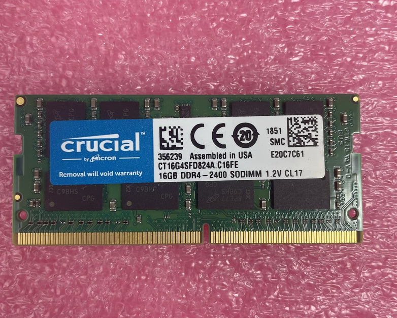 Crucial CT16G4SFD824A.C16FE 1x16GB Crucial DDR4-2400 SODIMM 1.2V CL17 Laptop RAM