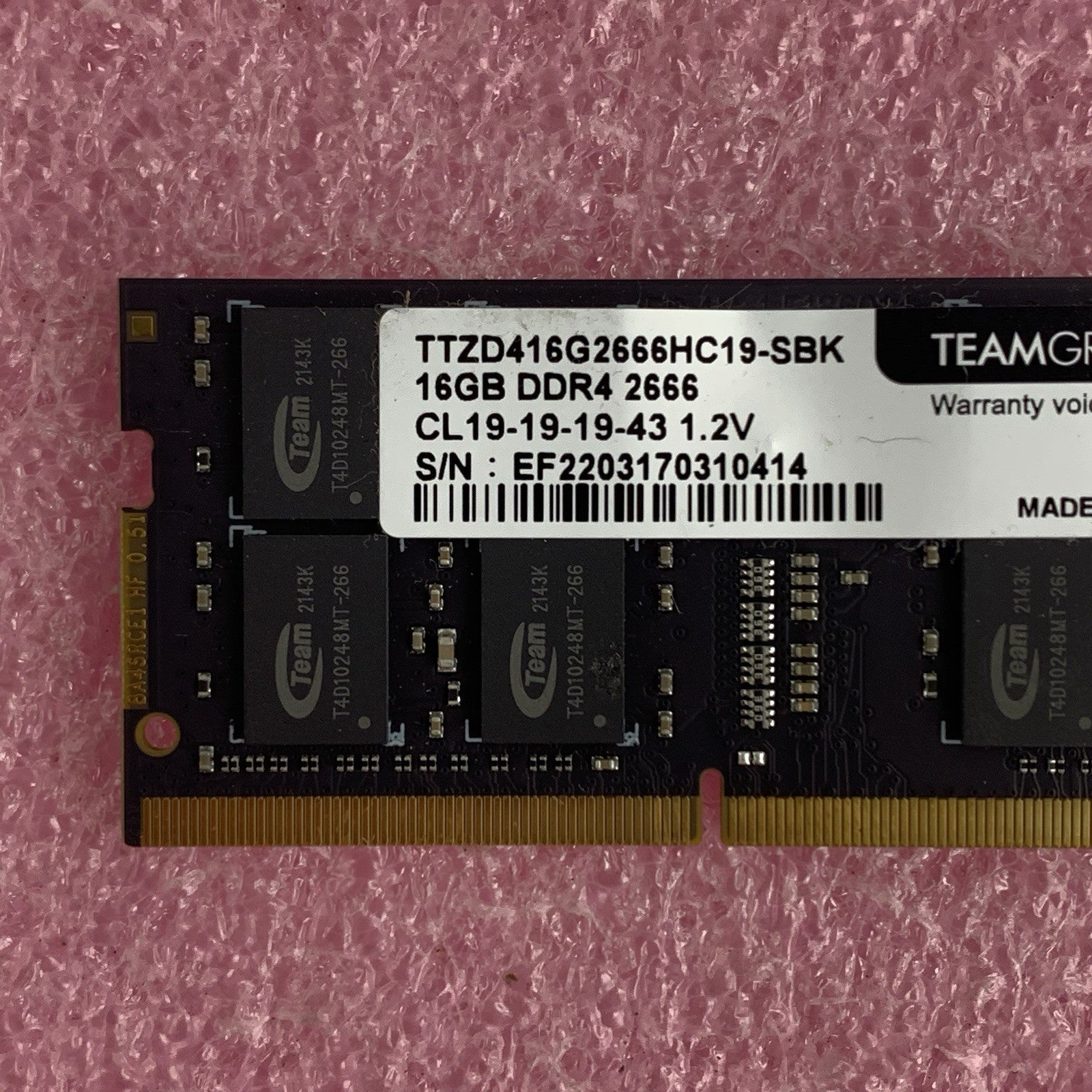 Team Group TTZD416G2666HC19-SBK Zeus 16 GB DDR4-2666 DIMM Laptop Memory Ram2