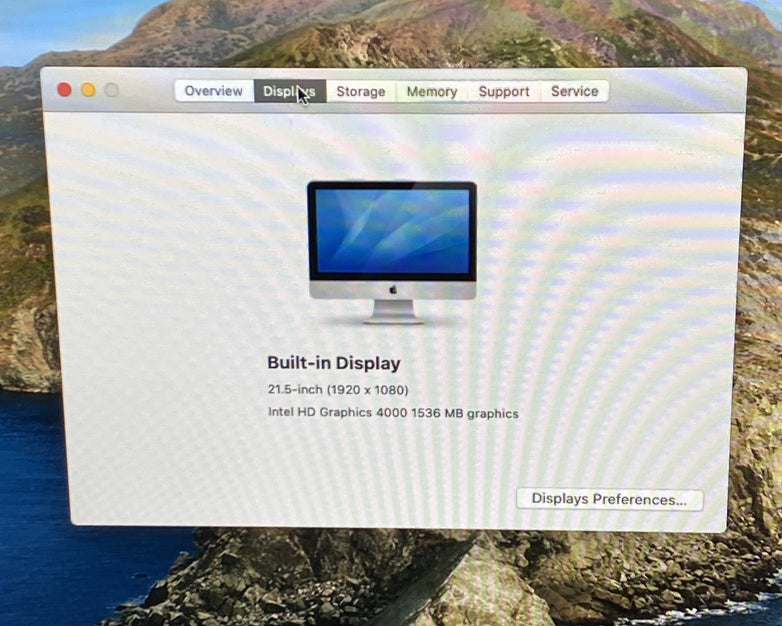 Apple A1418 iMac 21" 2013 3.3GHz Core i3 4GB RAM 500GB HDD macOS 10.15.7