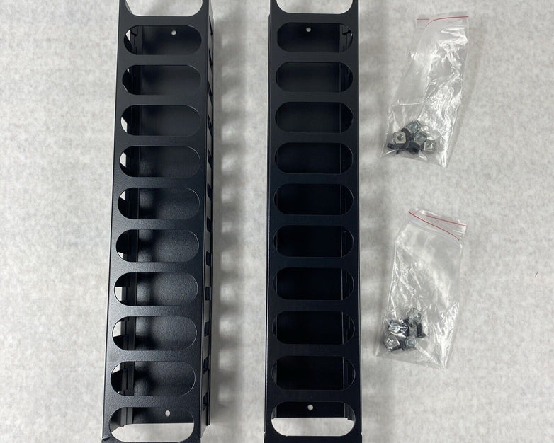 Lot of 2 Unbranded 19" Mountable Sturdy Steel Cable Manager w/ Screws