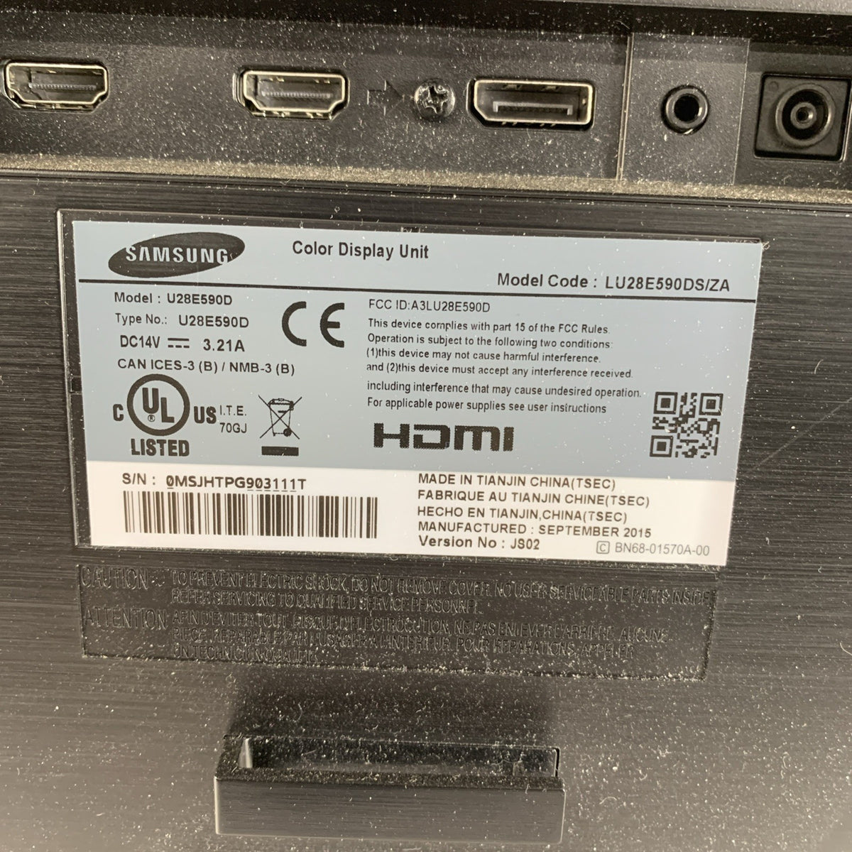 Samsung U28E590D 28" 4K UHD Desktop Monitor UE590 Series3