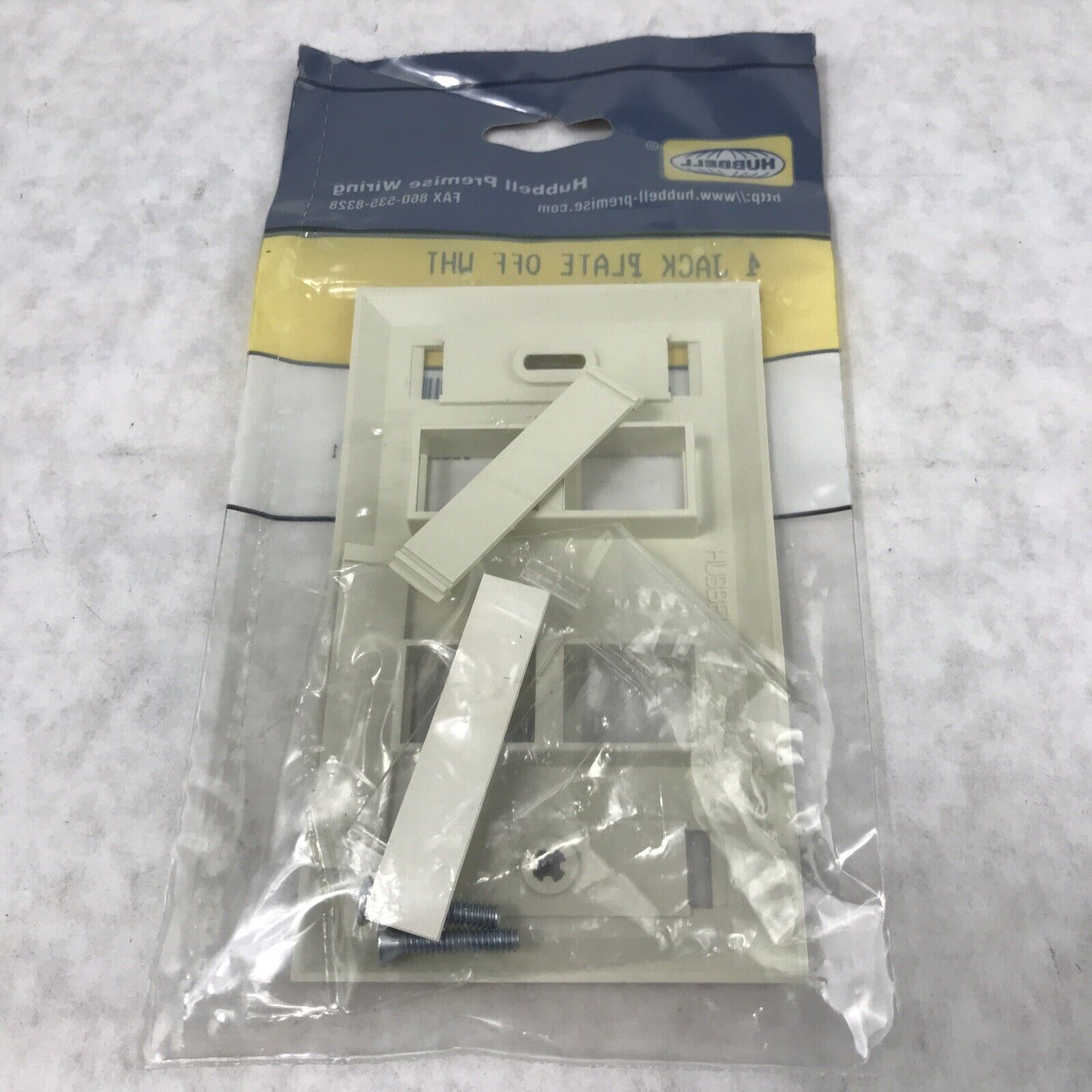 Hubble Premise Wiring FPL14H 4-Port Jack Plate Off White (Lot of 3)