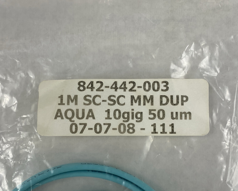 1M SC-SC MM DUP Aqua 10 Gig 50 um Fiber Patch Cable Lot of 4