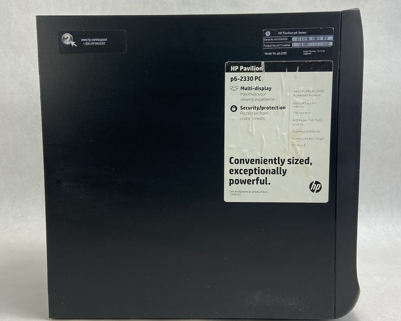 HP Pavilion P6-2330 MT AMD A6-5400K 3.6GHz 4GB RAM No HDD No OS