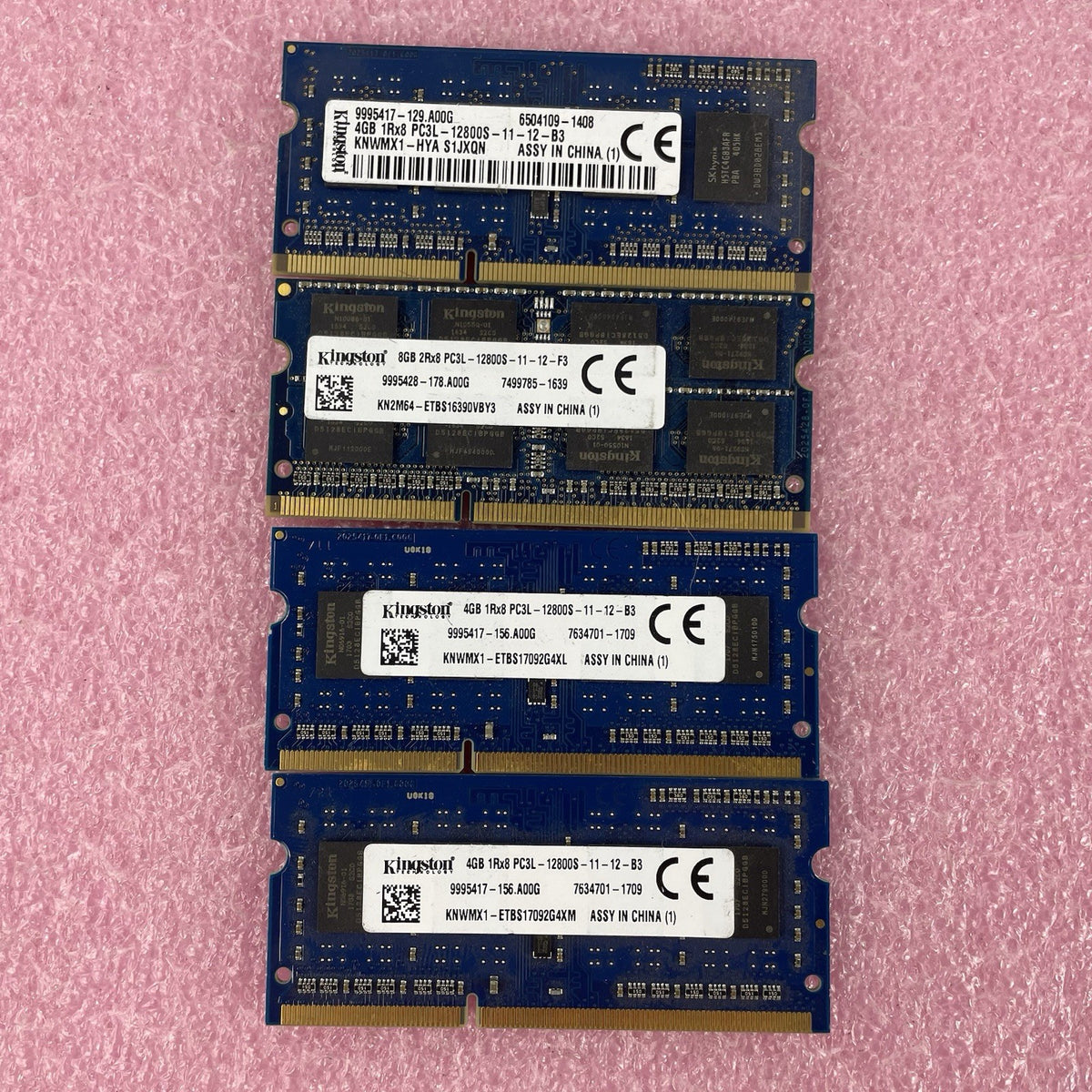 Kingston 4GB DDR3L-1600 PC3L-12800S SODIMM Laptop RAM Mixed P/N Lot of 41