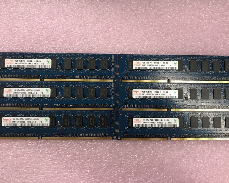 Hynix 6GB Kit 6x1GB 1Rx8 PC3-10600E-9-10-D0 Server RAM HMT112U7BFR8C