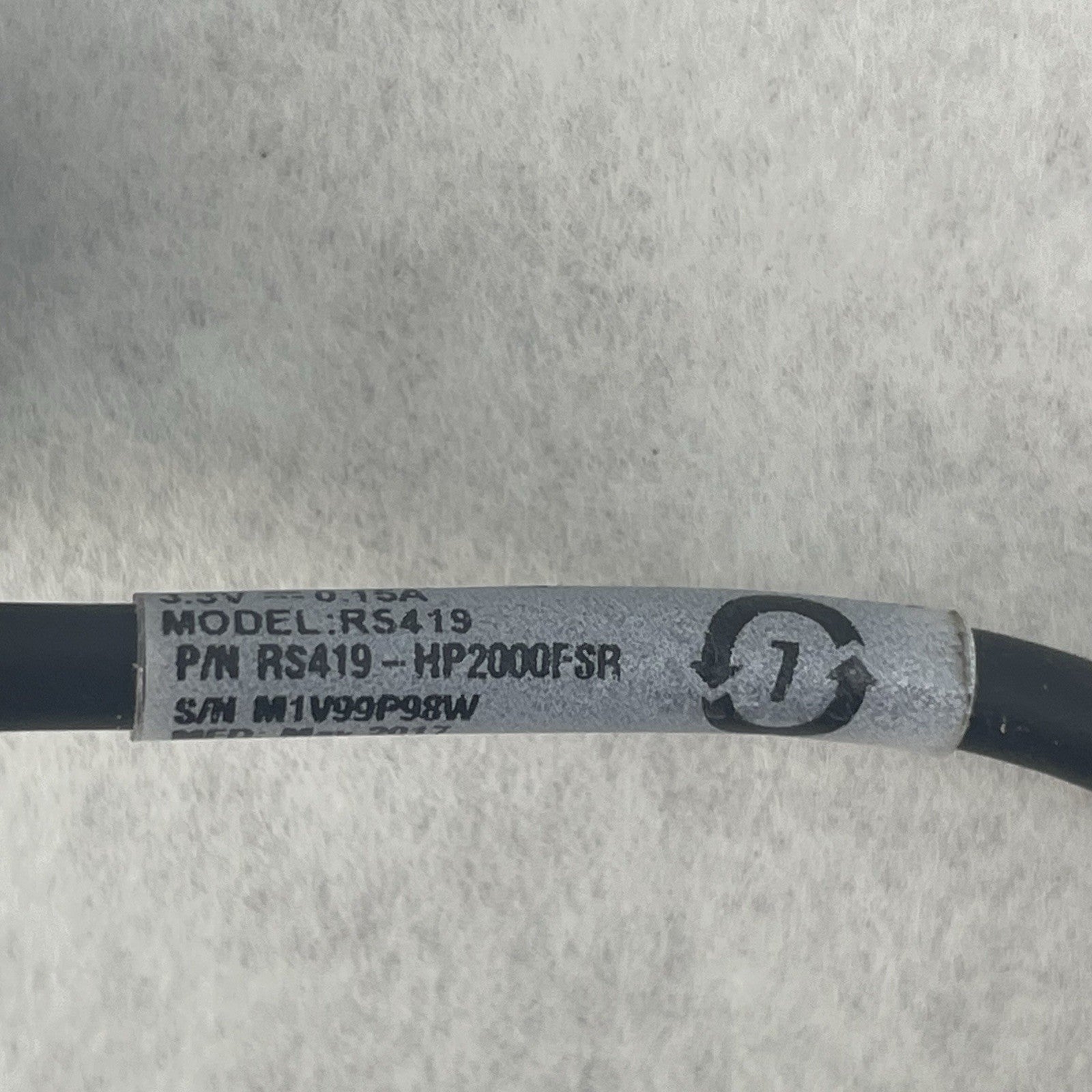 Symbol Motorola RS419 Wearable Ring Barcode Scanner, RS419-HP2000FSR WT41N02