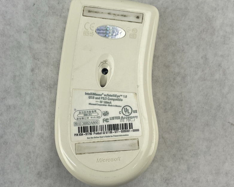 Microsoft Intellimouse X04-91790 Mouse Yellowing - Tested