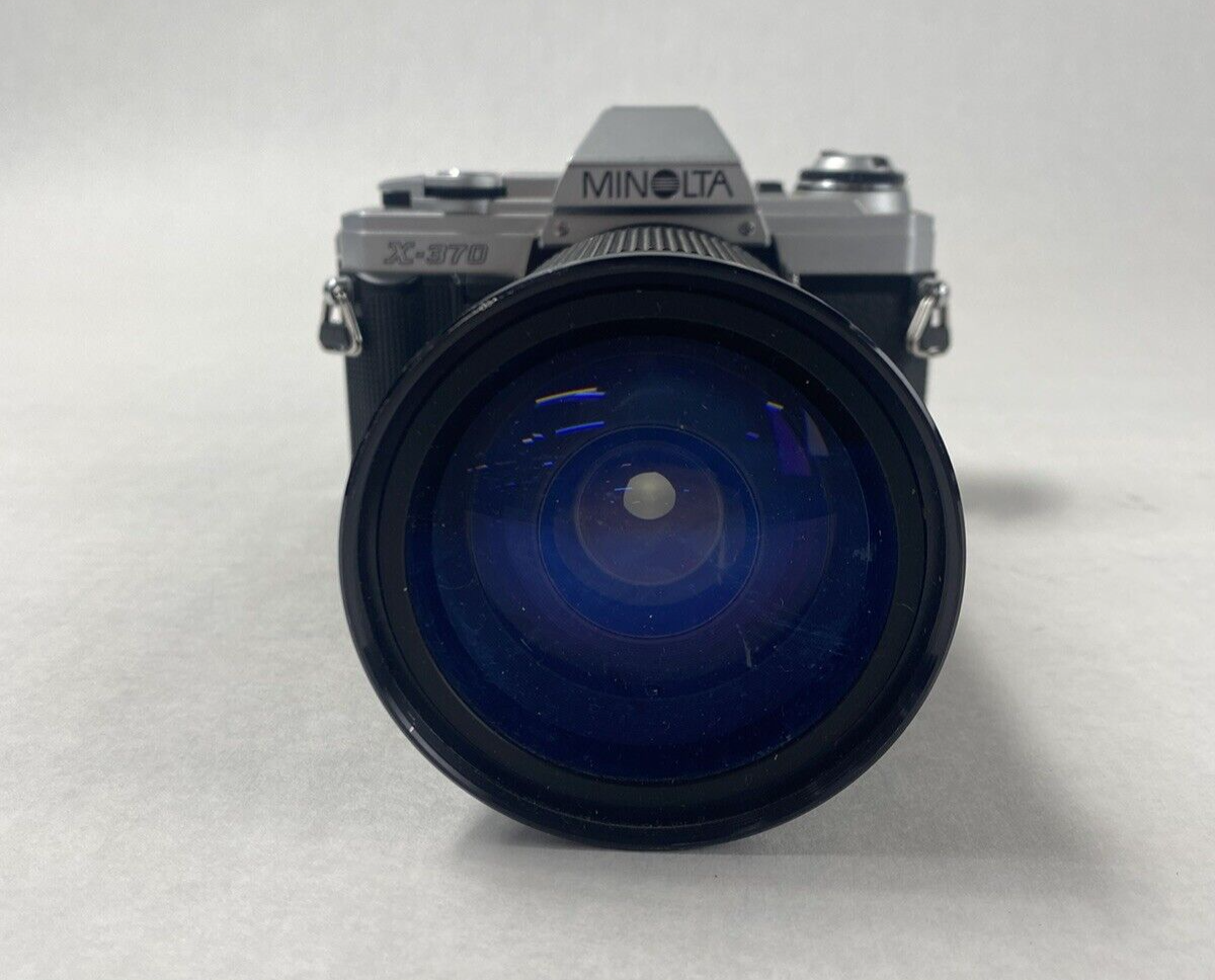 Minolta X-370 35mm SLR Camera with Kiron Macro Lens 28-210mm f/3.8-5.6 Untested