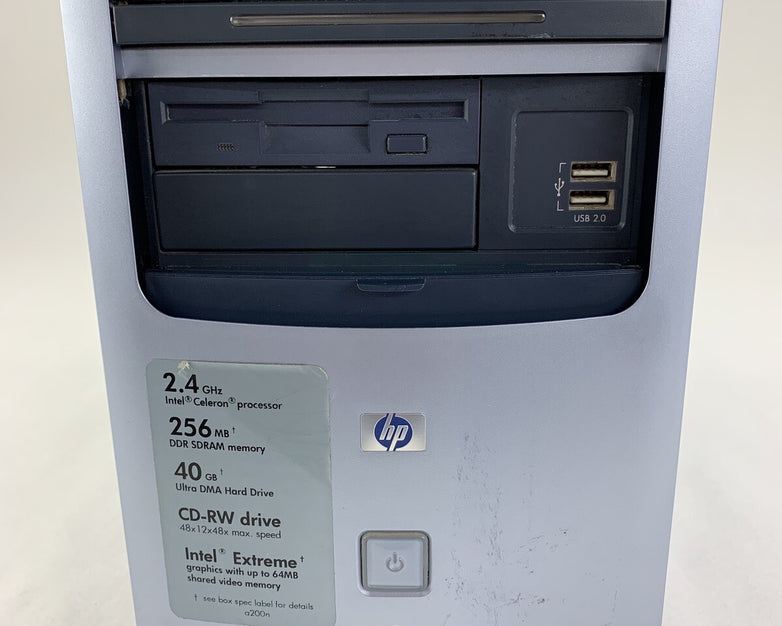 HP Pavilion a200n MT Intel Celeron 2.40 GHz 768 MB RAM No HDD No OS