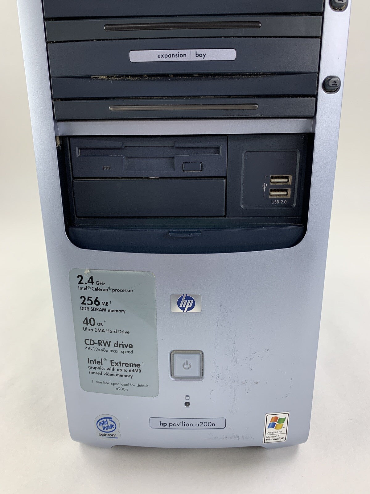 HP Pavilion a200n MT Intel Celeron 2.40 GHz 768 MB RAM No HDD No OS