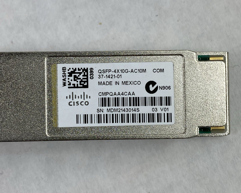 Cisco QSFP-4X10G-AC10M E357317-S CL2 26AWG 10m Cable