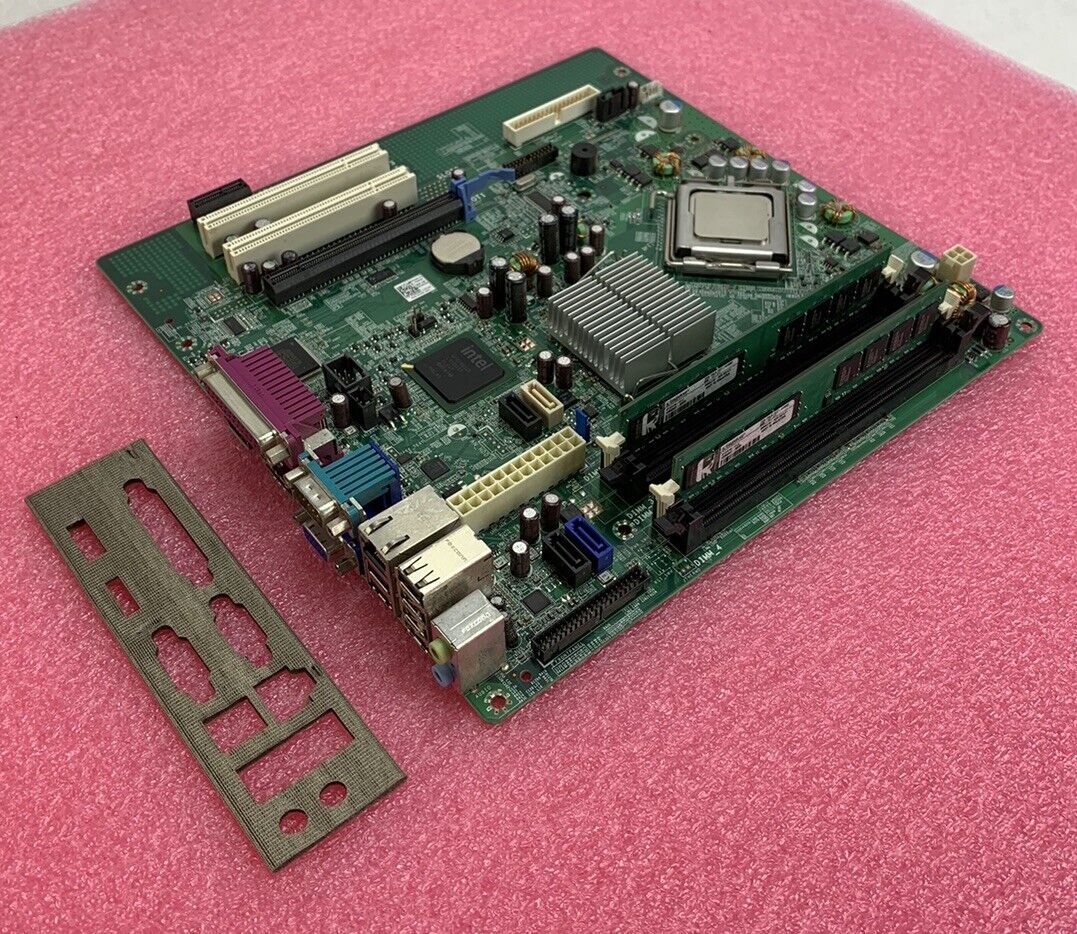 Dell 0M858N Motherboard Intel Core 2 Duo E7400 2.80GHz 4GB RAM w/ Shield