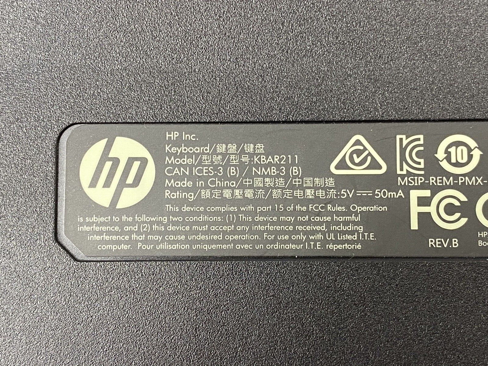 Lot of 2 HP KBAR211 USB Slim Business Wired Keyboard Tested
