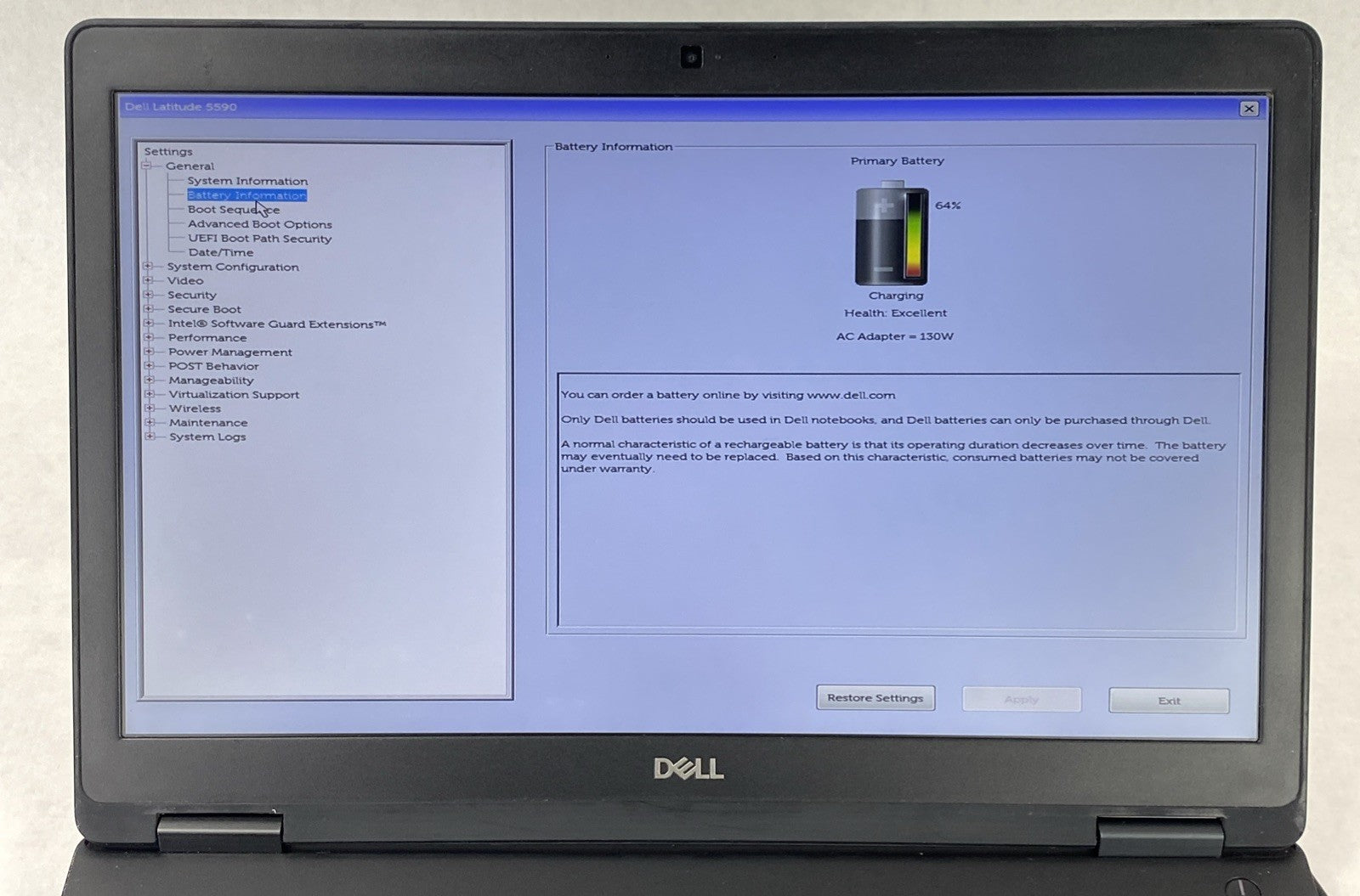 Dell Latitude 5590 Core i7-8650U 1.90 GHz 8GB RAM 15.6" No HDD No OS