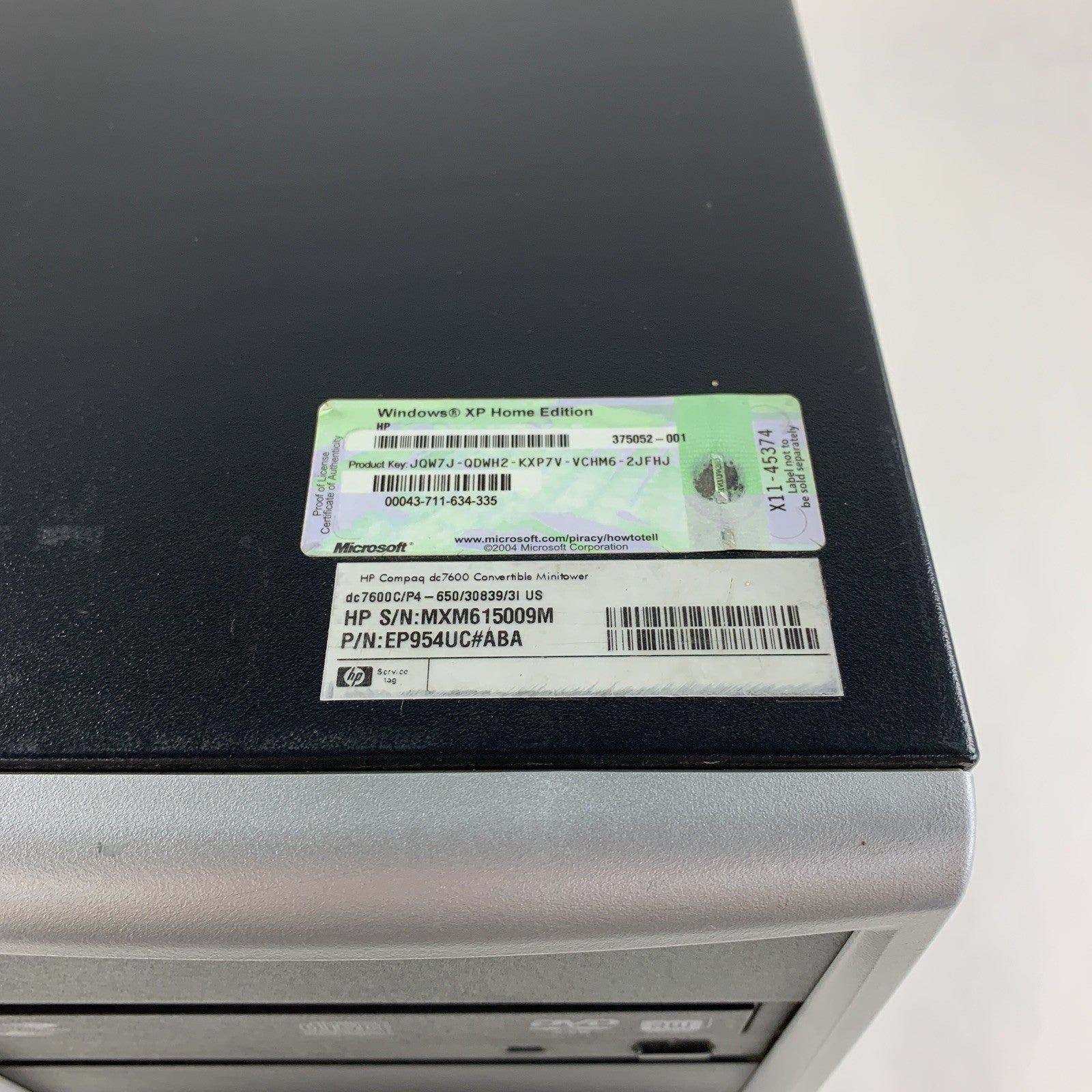 HP Compaq DC7600 MT Desktop Intel Pentium 4 3.20 GHz 512 MB No OS No HDD