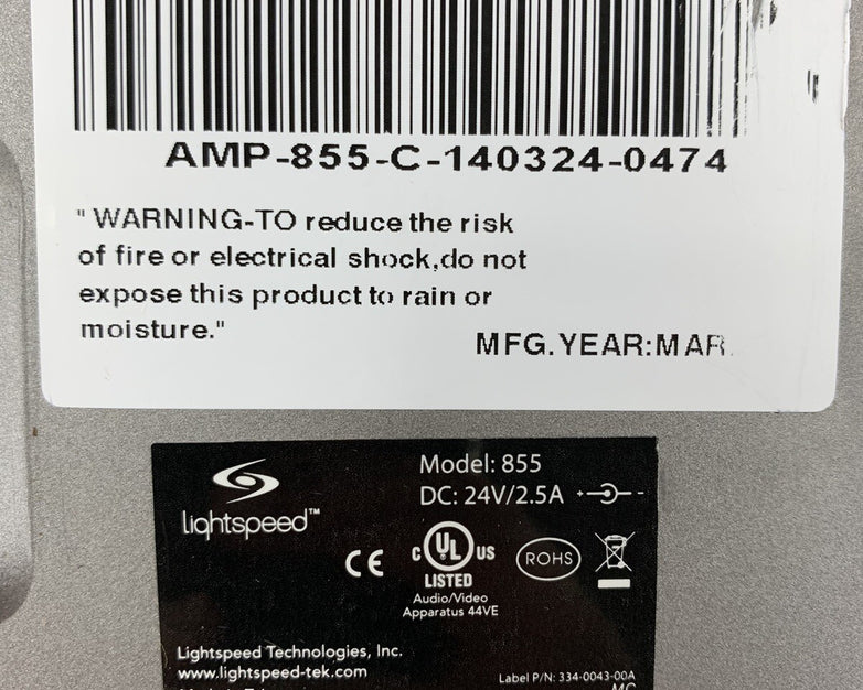 Lightspeed Power CAT 885 Classroom Audio System Untested No Power Cable