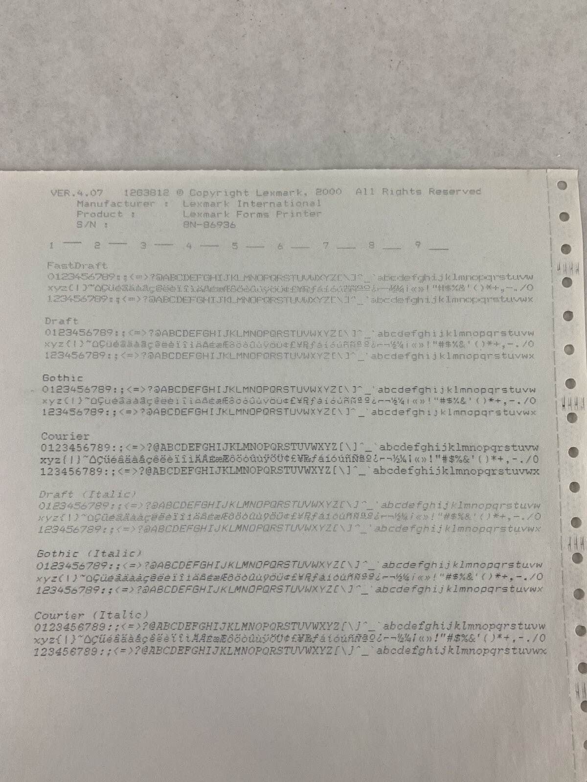 Lexmark 2400 Series 2480-100 Dot Matrix Printer Bad Ports for Parts and Repair